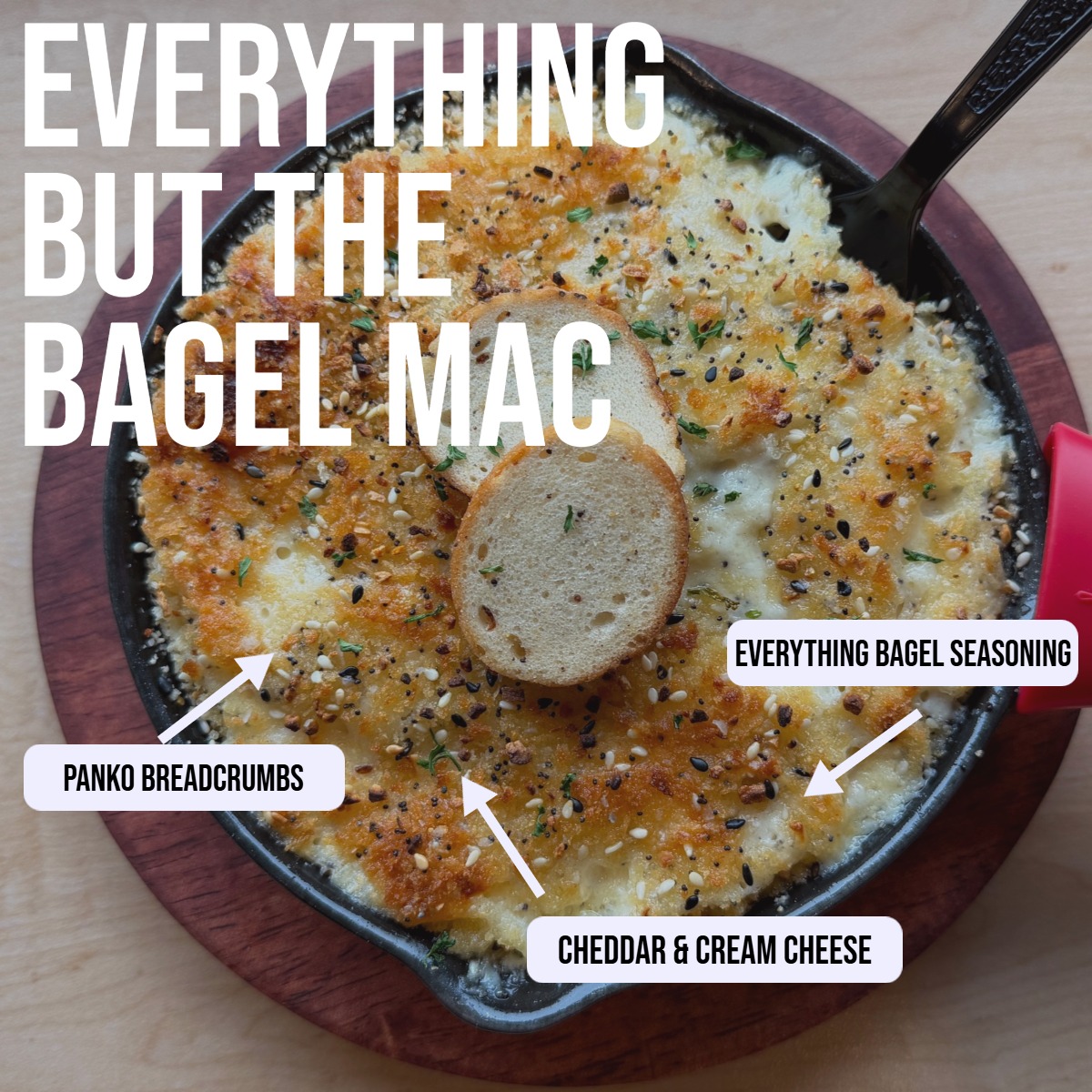 Introducing our NEW Everything But the Bagel Mac! This Mac mixes creamy Cheddar and Cream Cheese with Garlic and savory Everything Bagel Seasoning. Finished with a golden Breadcrumb crust and an extra sprinkle of Everything Spice for the perfect crunch in every bite! Come give it a try and let us know what you think! #cheeselover #macandcheese #macaroniandcheese #foodie