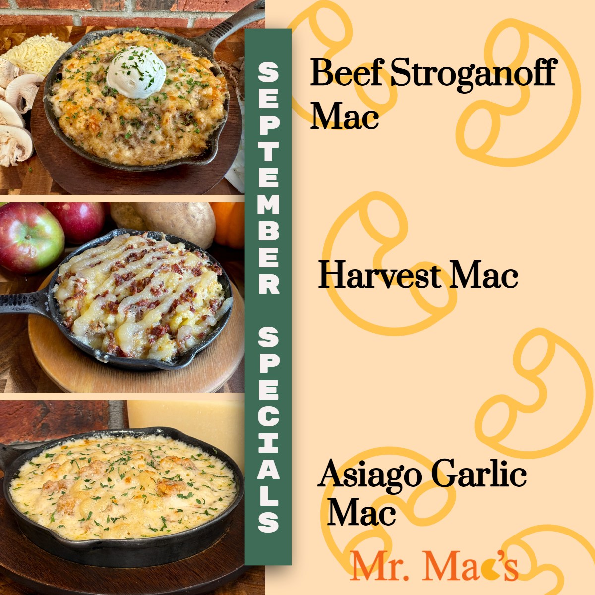 🎉SEPTEMBER SPECIALS🎉 Beef Stroganoff is BACK! This fan favorite Mac is a twist on a dinner time favorite. Our scratch made stroganoff sauce is combined with shaved rib eye steak, parmesan, sharp cheddar, garlic, mushrooms and onions. Getting you ready for those warm and cozy Fall meals that lay ahead.
Along with it is our popular Harvest Mac and Asiago Garlic Mac. These Macs will only be here for a limited time so make sure you come treat your tastebuds before they are gone!
#macaroniandcheese #cheeselover #macandcheese #foodie