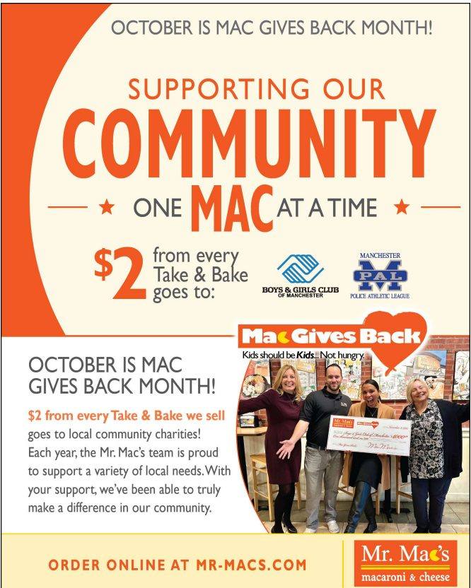 October is Mac Gives Back! Please join us this month to help support a great cause!🧡